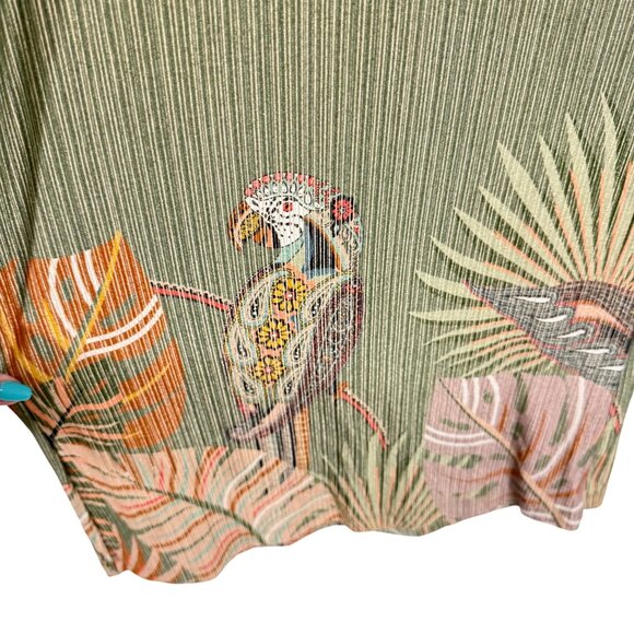 Farm Rio Guadeloupe Wide Leg Tropical Palm Parrot Print Pants Size M - Picture 3 of 9